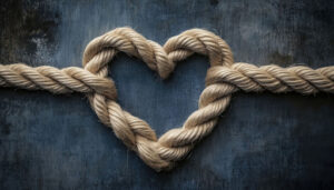 a heart design made out of rope 